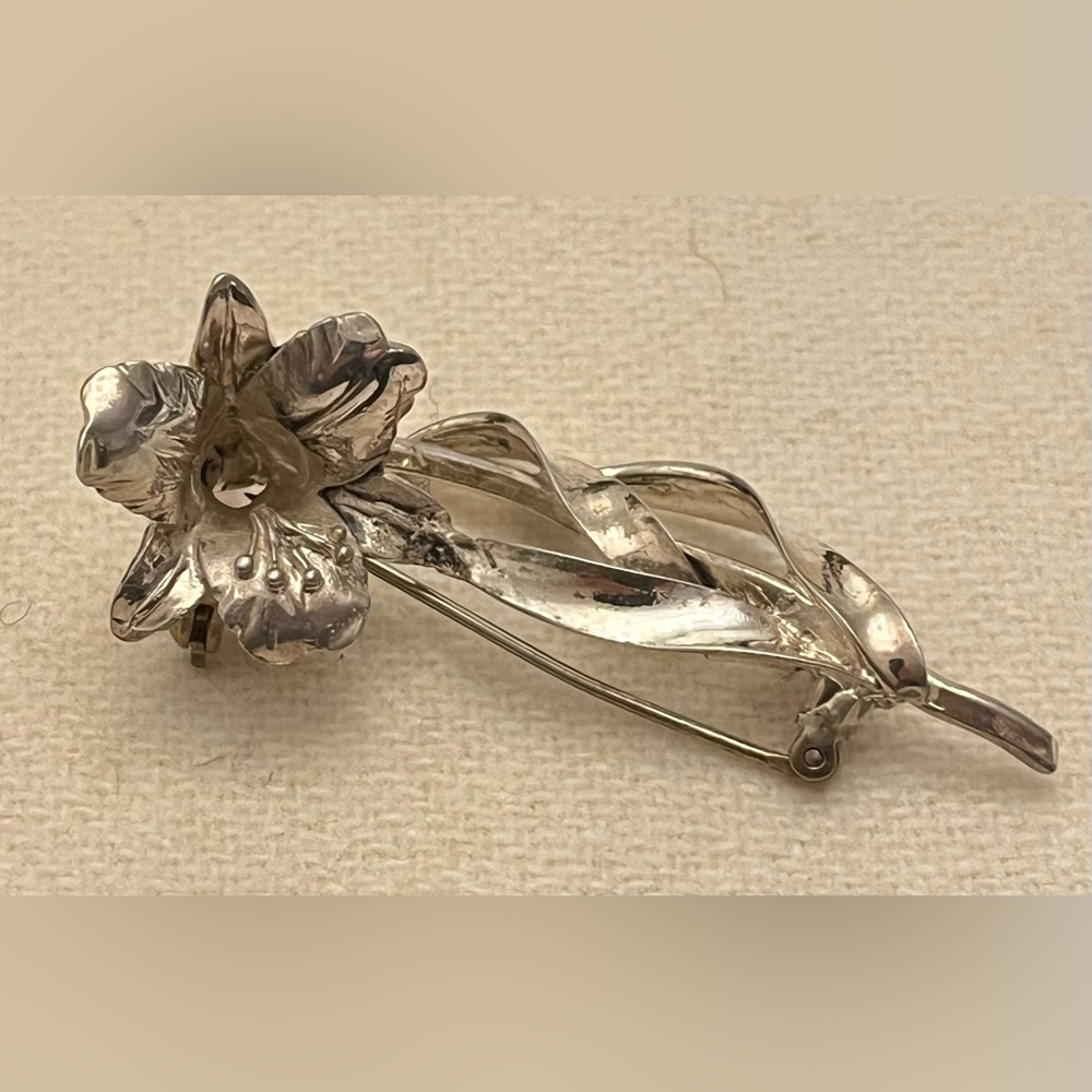 Sterling Silver 925 SARAH COV Coventry Vintage floral flower pin brooch signed - Picture 3 of 11
